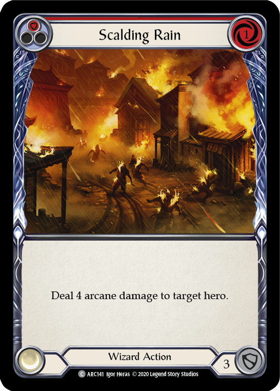 Scalding Rain (Red) [U-ARC141] Unlimited Rainbow Foil | Good Games Cannington