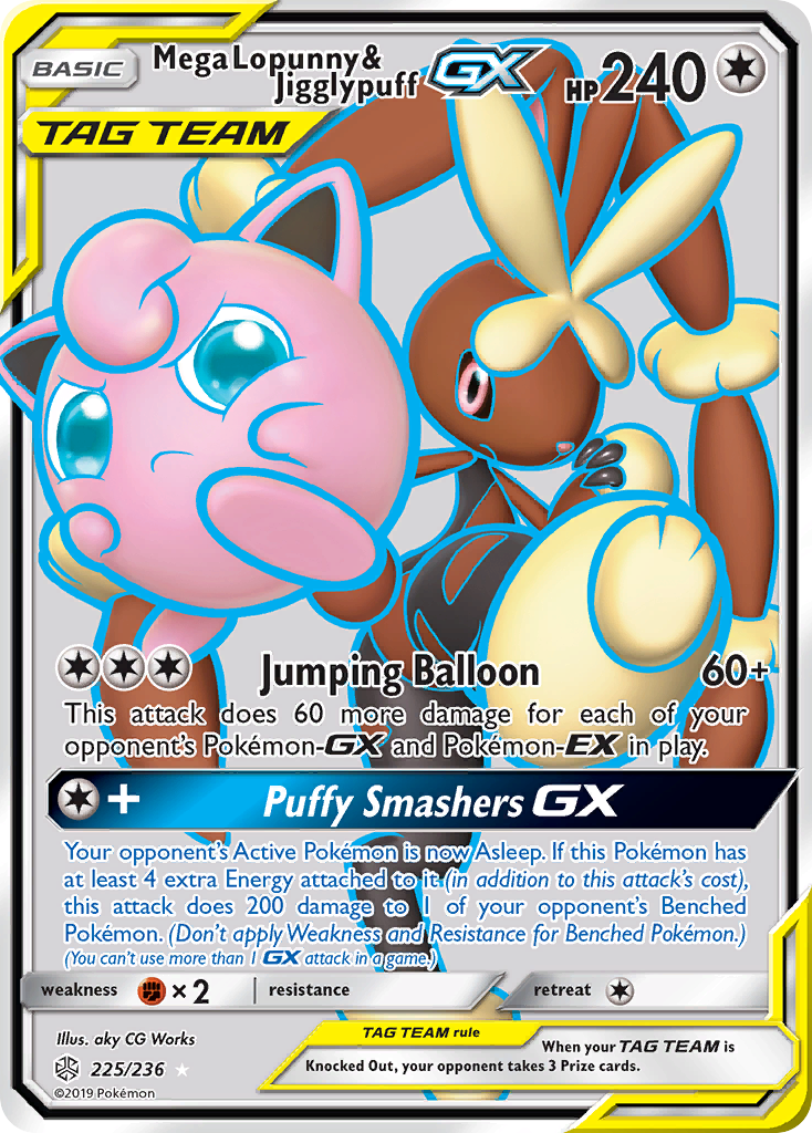 Mega Lopunny & Jigglypuff GX (225/236) [Sun & Moon: Cosmic Eclipse] | Good Games Cannington