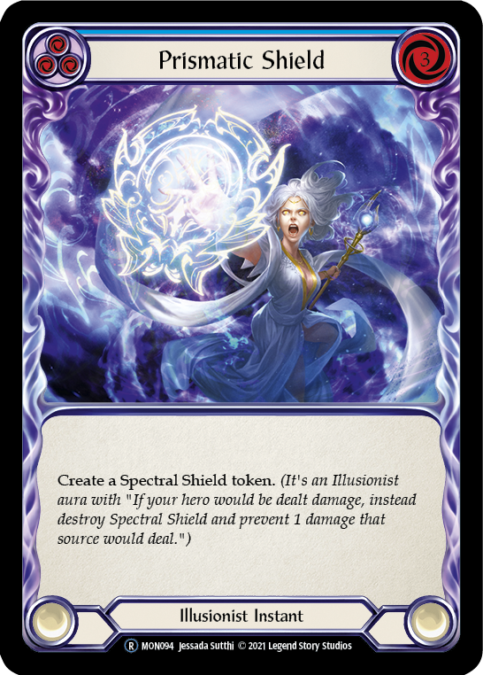 Prismatic Shield (Blue) [U-MON094-RF] Unlimited Rainbow Foil | Good Games Cannington