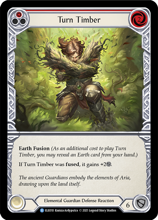 Turn Timber (Red) [ELE010] (Tales of Aria)  1st Edition Rainbow Foil | Good Games Cannington