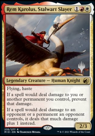 Rem Karolus, Stalwart Slayer (Promo Pack) [Innistrad: Midnight Hunt Promos] | Good Games Cannington