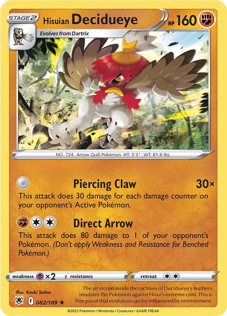 Hisuian Decidueye (082/189) [Sword & Shield: Astral Radiance] | Good Games Cannington