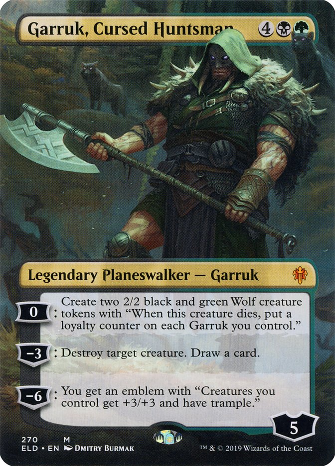 Garruk, Cursed Huntsman (Borderless) [Throne of Eldraine] | Good Games Cannington