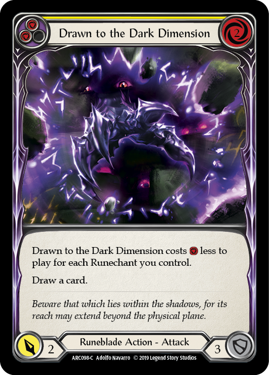 Drawn to the Dark Dimension (Yellow) [ARC098-C] 1st Edition Normal | Good Games Cannington