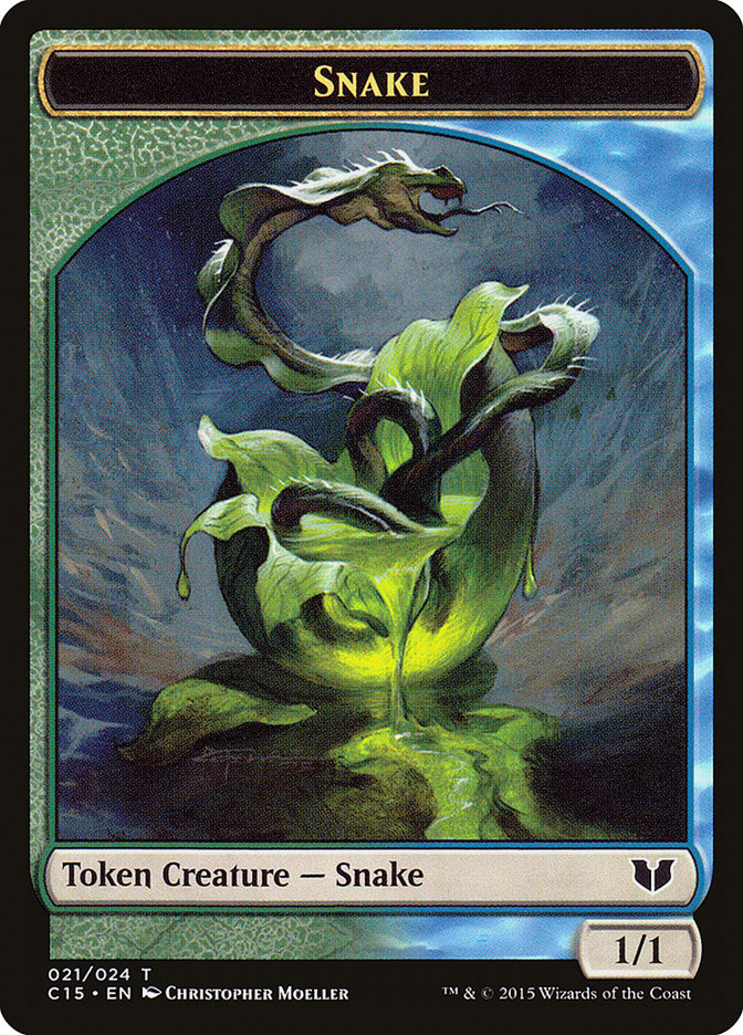 Snake (021) // Saproling Double-Sided Token [Commander 2015 Tokens] | Good Games Cannington