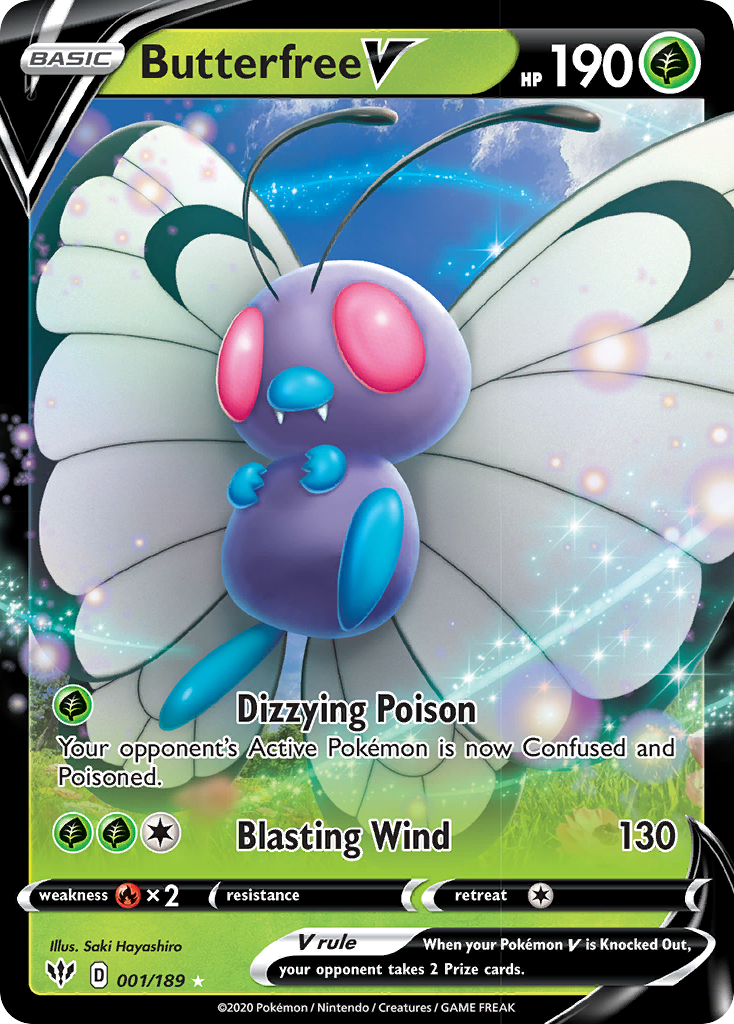 Butterfree V (001/189) [Sword & Shield: Darkness Ablaze] | Good Games Cannington