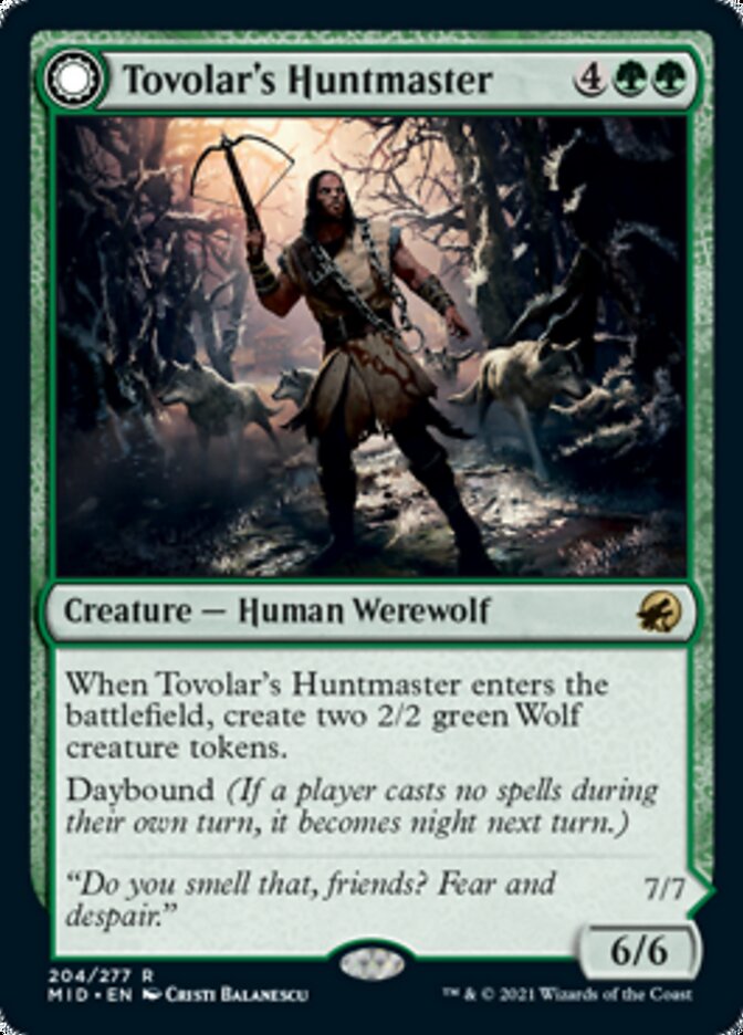 Tovolar's Huntmaster // Tovolar's Packleader [Innistrad: Midnight Hunt] | Good Games Cannington