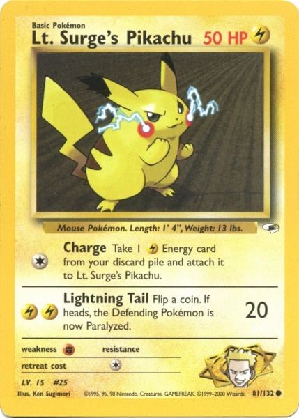 Lt. Surge's Pikachu (81/132) [Gym Heroes Unlimited] | Good Games Cannington