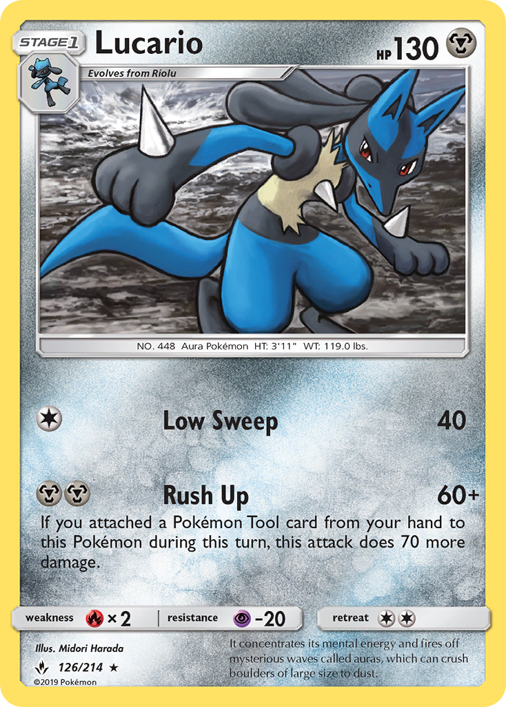 Lucario (126/214) [Sun & Moon: Unbroken Bonds] | Good Games Cannington