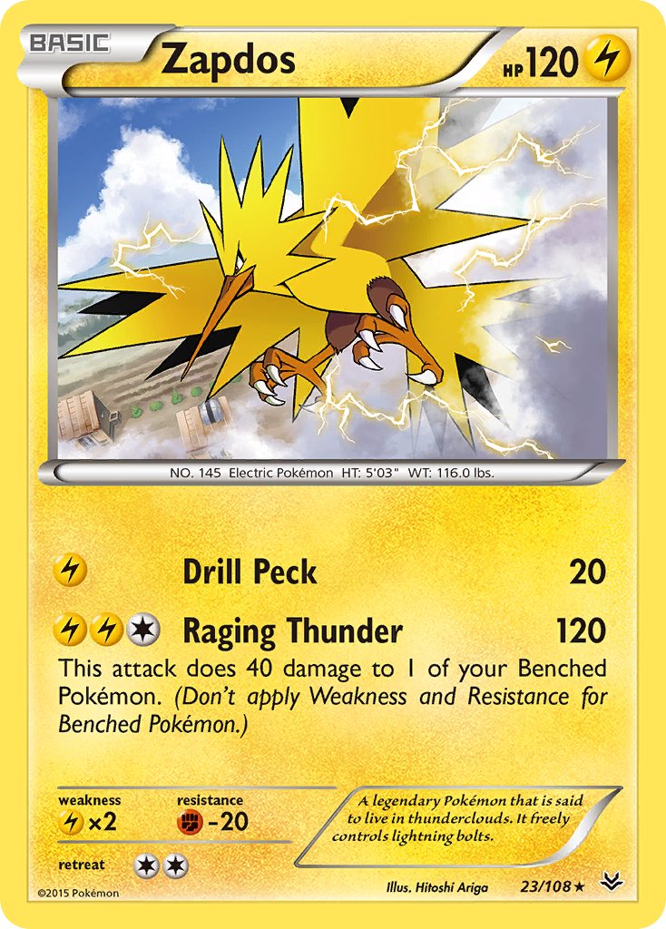 Zapdos(23/108) (Theme Deck Exclusive) [XY: Roaring Skies] | Good Games Cannington