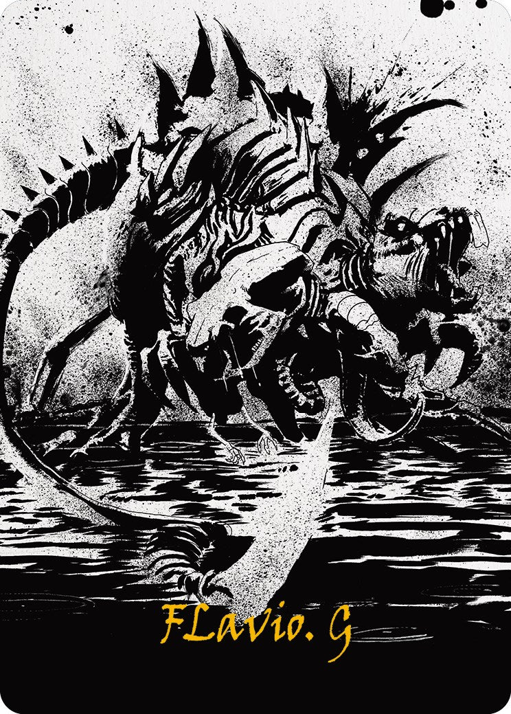 Karumonix, the Rat King Art Card (Gold-Stamped Signature) [Phyrexia: All Will Be One Art Series] | Good Games Cannington