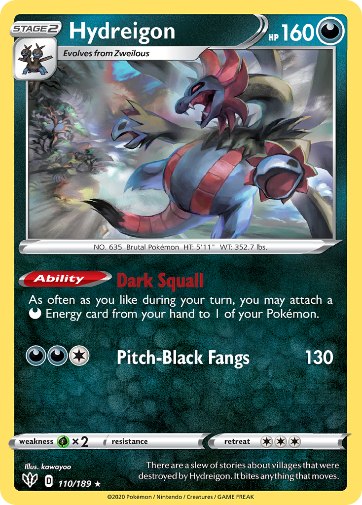 Hydreigon (110/189) [Sword & Shield: Darkness Ablaze] | Good Games Cannington