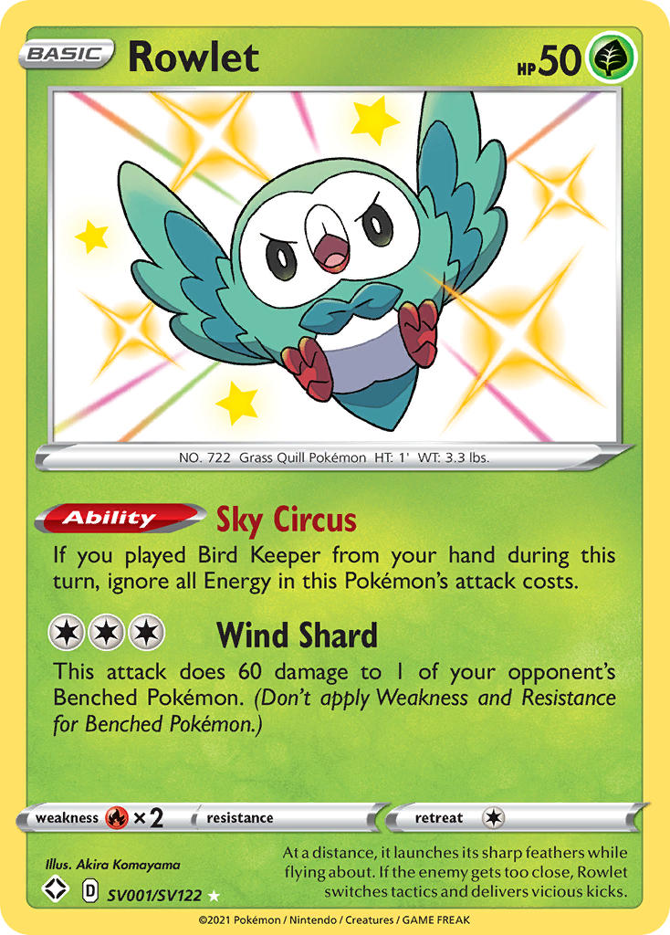 Rowlet (SV001/SV122) [Sword & Shield: Shining Fates] | Good Games Cannington