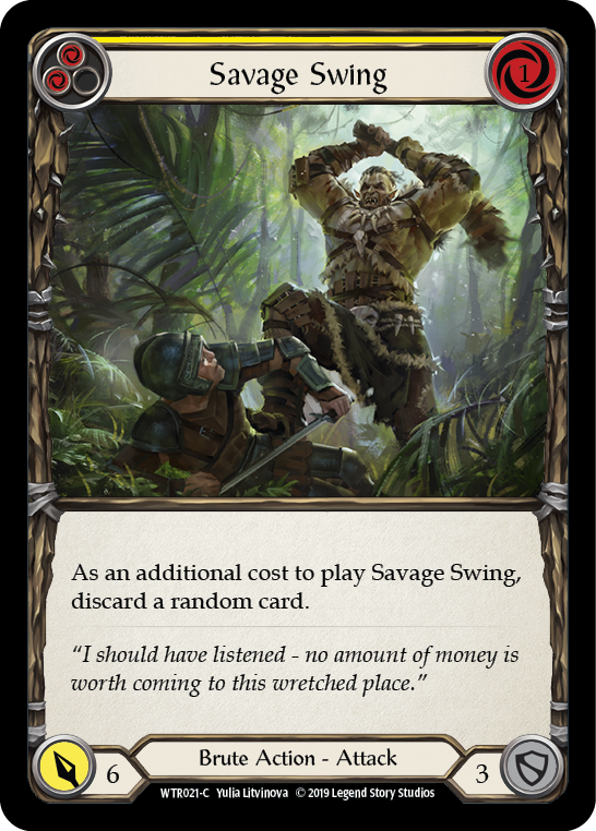 Savage Swing (Yellow) [WTR021-C] Alpha Print Rainbow Foil | Good Games Cannington