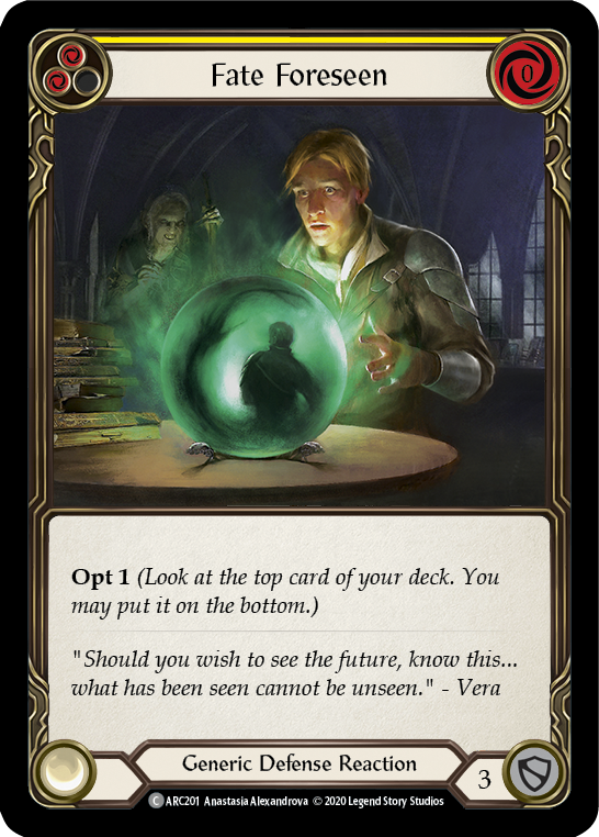 Fate Foreseen (Yellow) [U-ARC201] Unlimited Rainbow Foil | Good Games Cannington