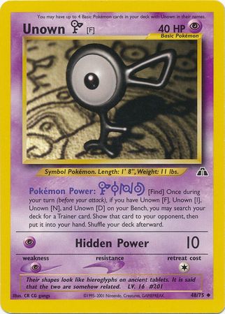 Unown [F] (48/75) [Neo Discovery Unlimited] | Good Games Cannington