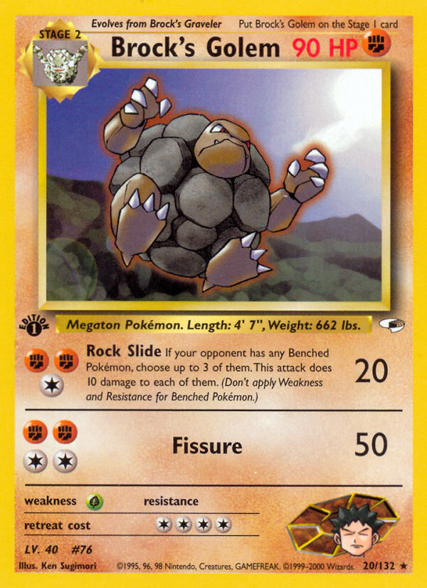 Brock's Golem (20/132) [Gym Heroes 1st Edition] | Good Games Cannington
