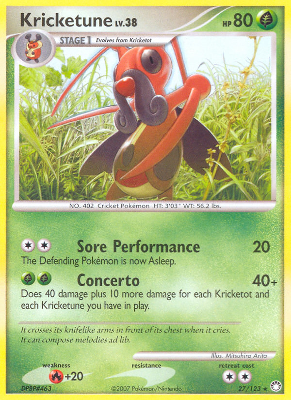 Kricketune (27/123) [Diamond & Pearl: Mysterious Treasures] | Good Games Cannington