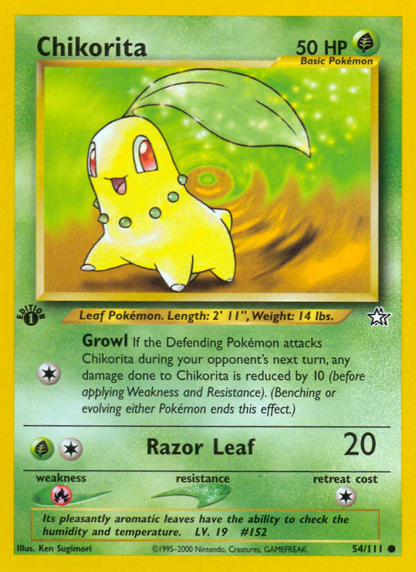 Chikorita (54/111) [Neo Genesis 1st Edition] | Good Games Cannington