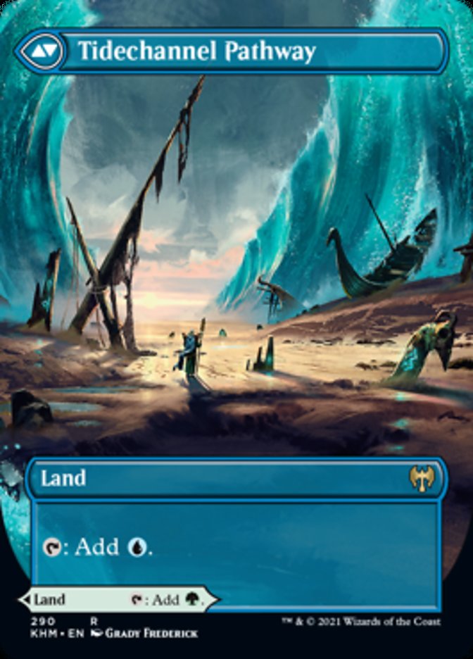 Barkchannel Pathway // Tidechannel Pathway (Borderless Alternate Art) [Kaldheim] | Good Games Cannington