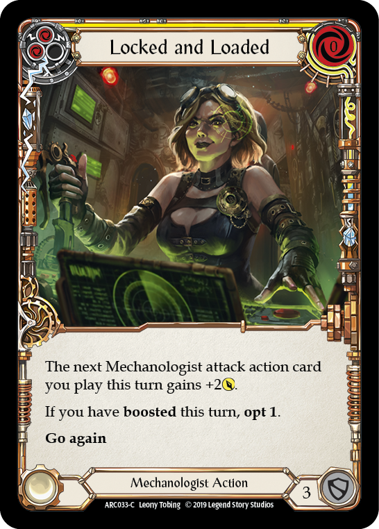 Locked and Loaded (Yellow) [ARC033-C] 1st Edition Rainbow Foil | Good Games Cannington