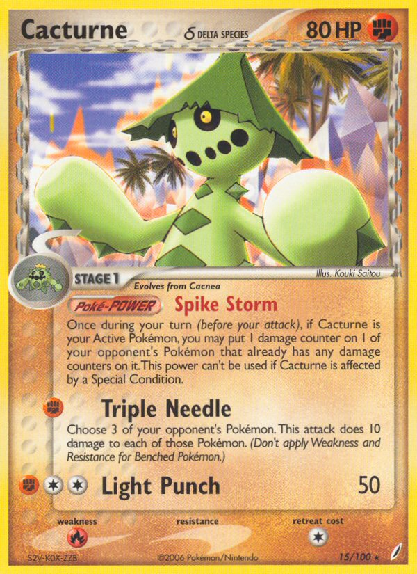 Cacturne (15/100) (Delta Species) [EX: Crystal Guardians] | Good Games Cannington
