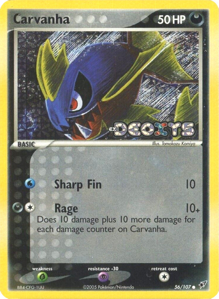Carvanha (56/107) (Stamped) [EX: Deoxys] | Good Games Cannington