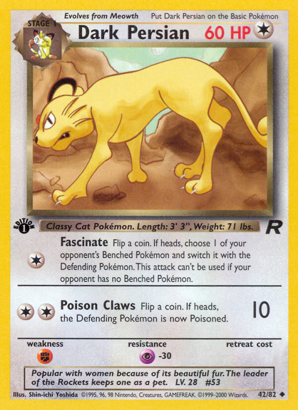 Dark Persian (42/82) [Team Rocket 1st Edition] | Good Games Cannington