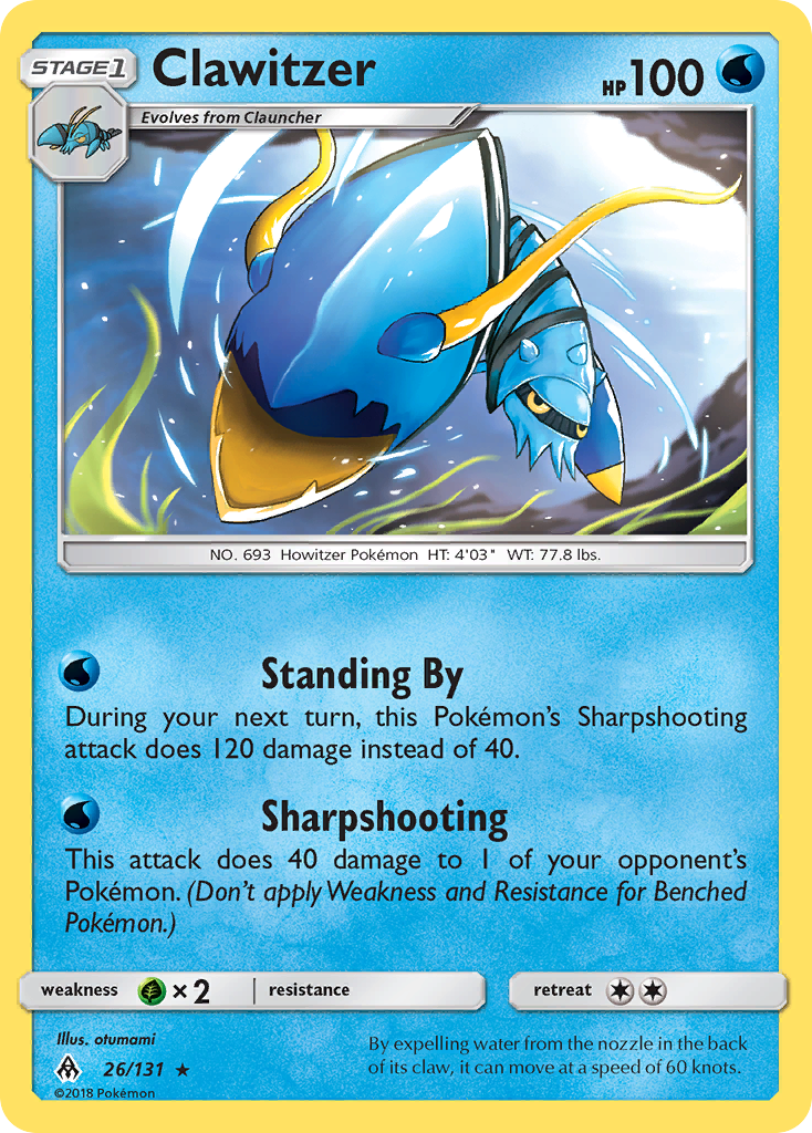 Clawitzer (26/131) [Sun & Moon: Forbidden Light] | Good Games Cannington