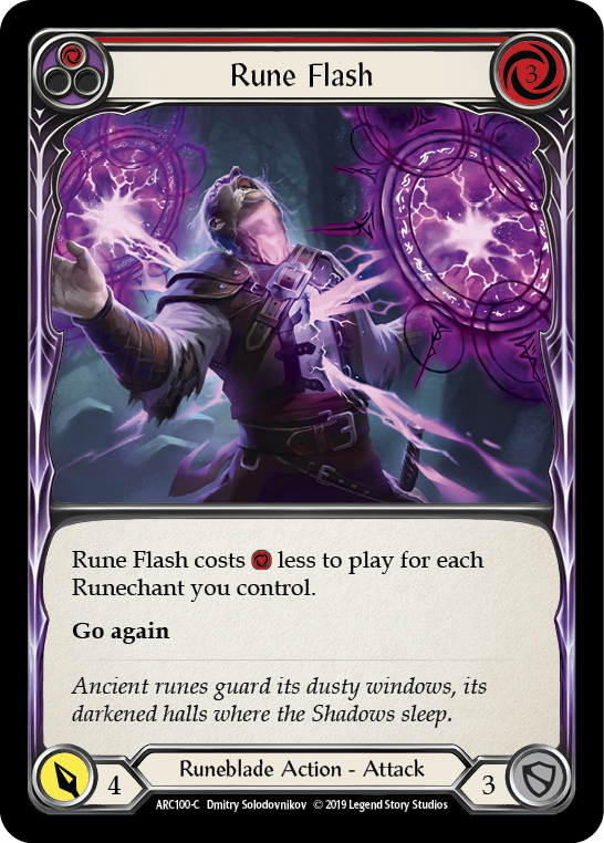 Rune Flash (Red) [ARC100-C] 1st Edition Rainbow Foil | Good Games Cannington