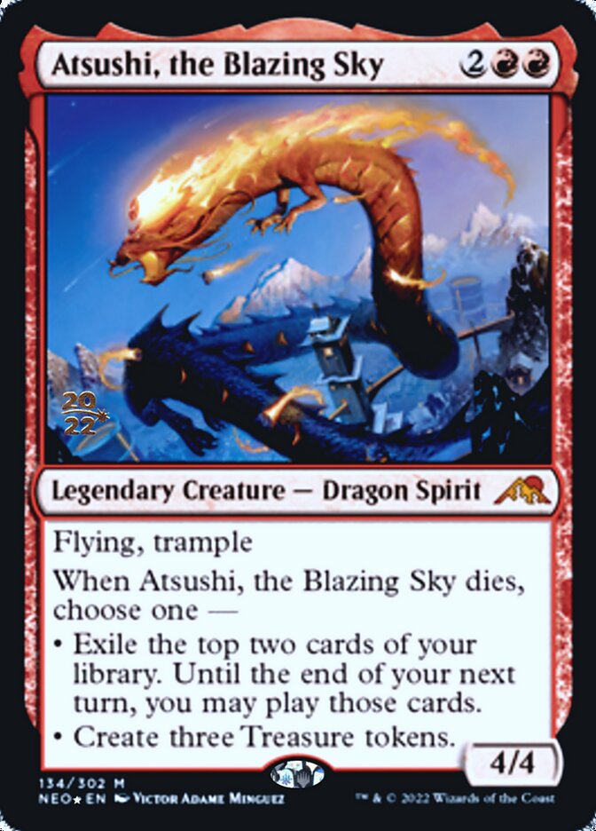 Atsushi, the Blazing Sky [Kamigawa: Neon Dynasty Prerelease Promos] | Good Games Cannington
