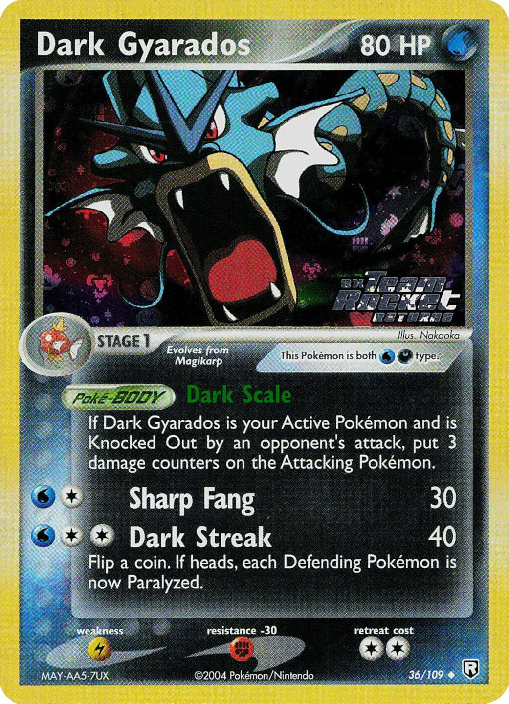 Dark Gyarados (36/109) (Stamped) [EX: Team Rocket Returns] | Good Games Cannington
