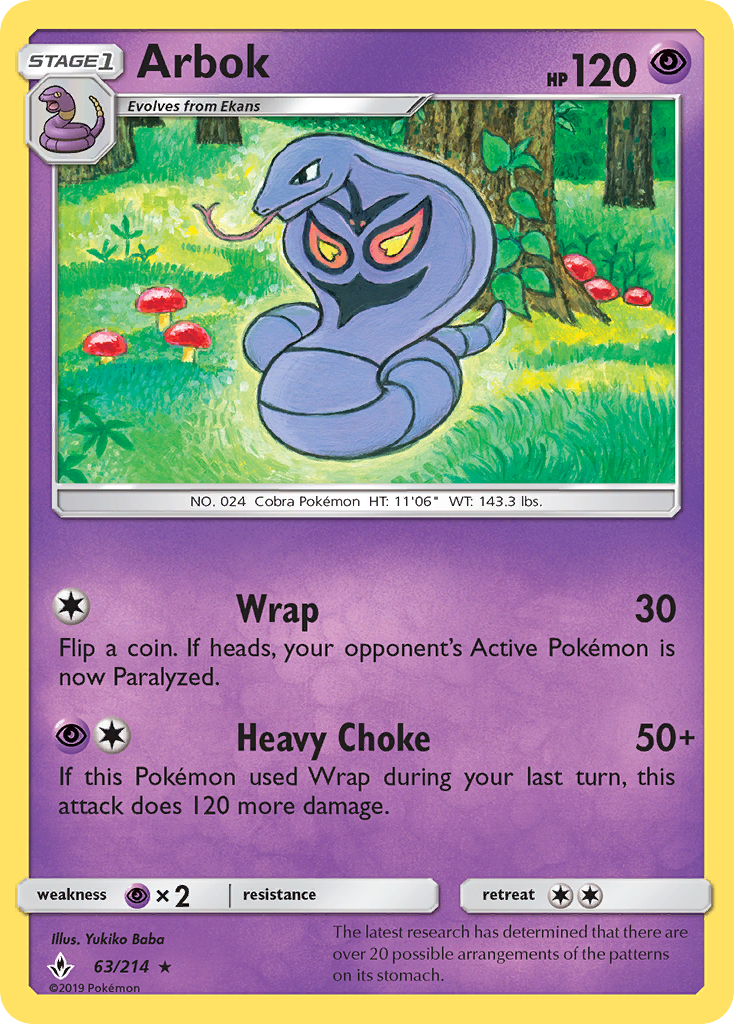 Arbok (63/214) [Sun & Moon: Unbroken Bonds] | Good Games Cannington