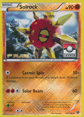 Solrock (64/146) (1st Place League Challenge Promo) [XY: Base Set] | Good Games Cannington