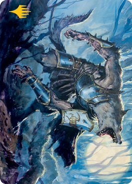 Moonrage Brute Art Card (Gold-Stamped Signature) [Innistrad: Midnight Hunt Art Series] | Good Games Cannington