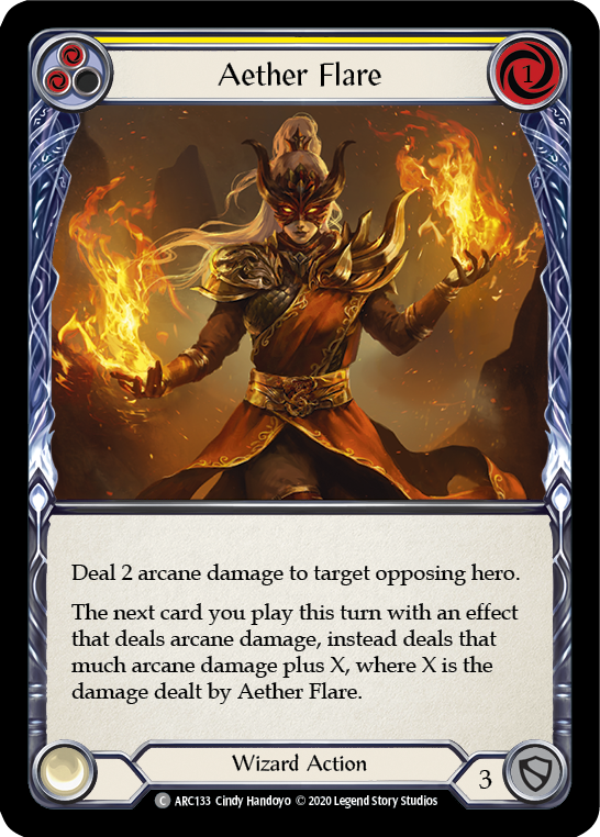 Aether Flare (Yellow) [U-ARC133] Unlimited Rainbow Foil | Good Games Cannington