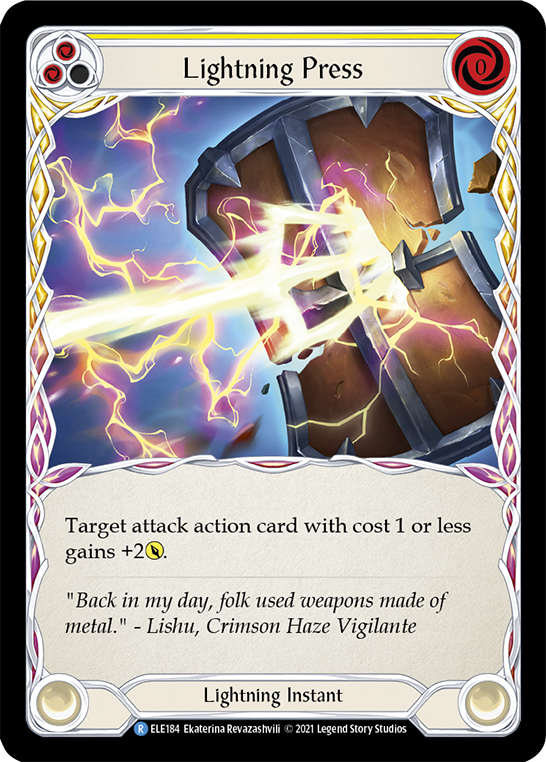 Lightning Press (Yellow) [ELE184] (Tales of Aria)  1st Edition Normal | Good Games Cannington