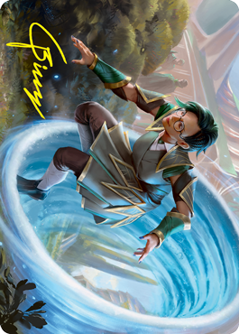 Vortex Runner Art Card (Gold-Stamped Signature) [Strixhaven: School of Mages Art Series] | Good Games Cannington