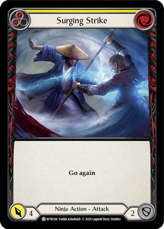 Surging Strike (Yellow) [U-WTR108] (Welcome to Rathe Unlimited)  Unlimited Rainbow Foil | Good Games Cannington