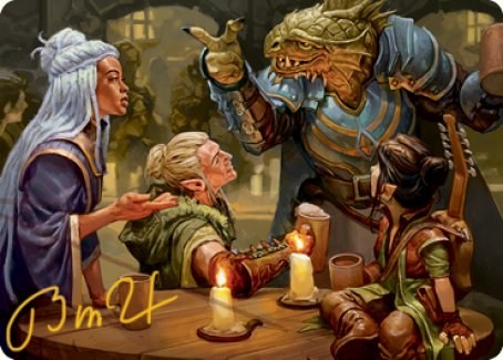 You Meet in a Tavern Art Card (Gold-Stamped Signature) [Dungeons & Dragons: Adventures in the Forgotten Realms Art Series] | Good Games Cannington