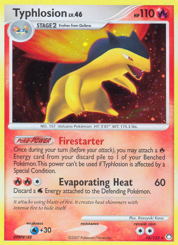 Typhlosion (16/123) [Diamond & Pearl: Mysterious Treasures] | Good Games Cannington