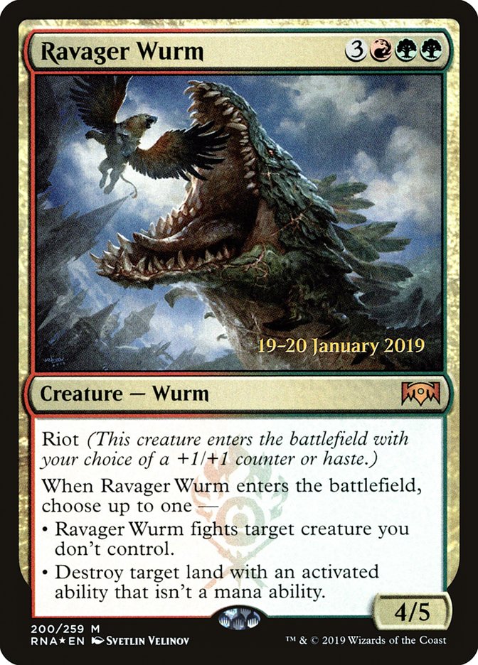 Ravager Wurm [Ravnica Allegiance Prerelease Promos] | Good Games Cannington