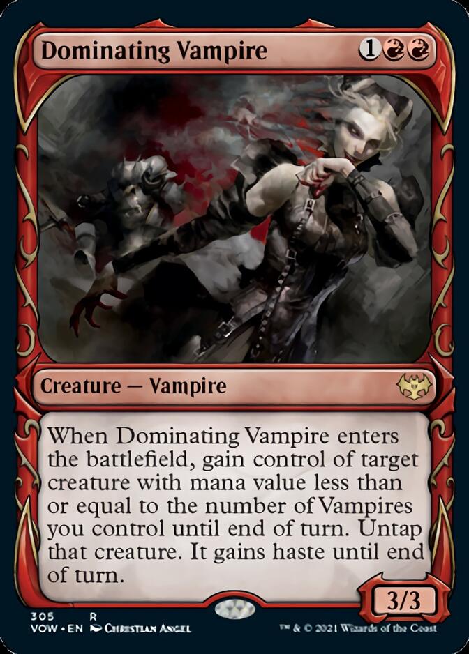 Dominating Vampire (Showcase Fang Frame) [Innistrad: Crimson Vow] | Good Games Cannington