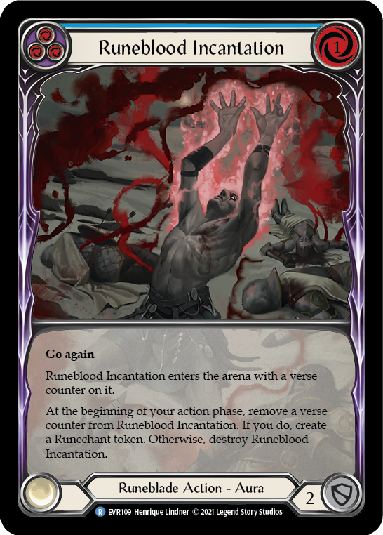 Runeblood Incantation (Blue) [EVR109] (Everfest)  1st Edition Extended Art Rainbow Foil | Good Games Cannington