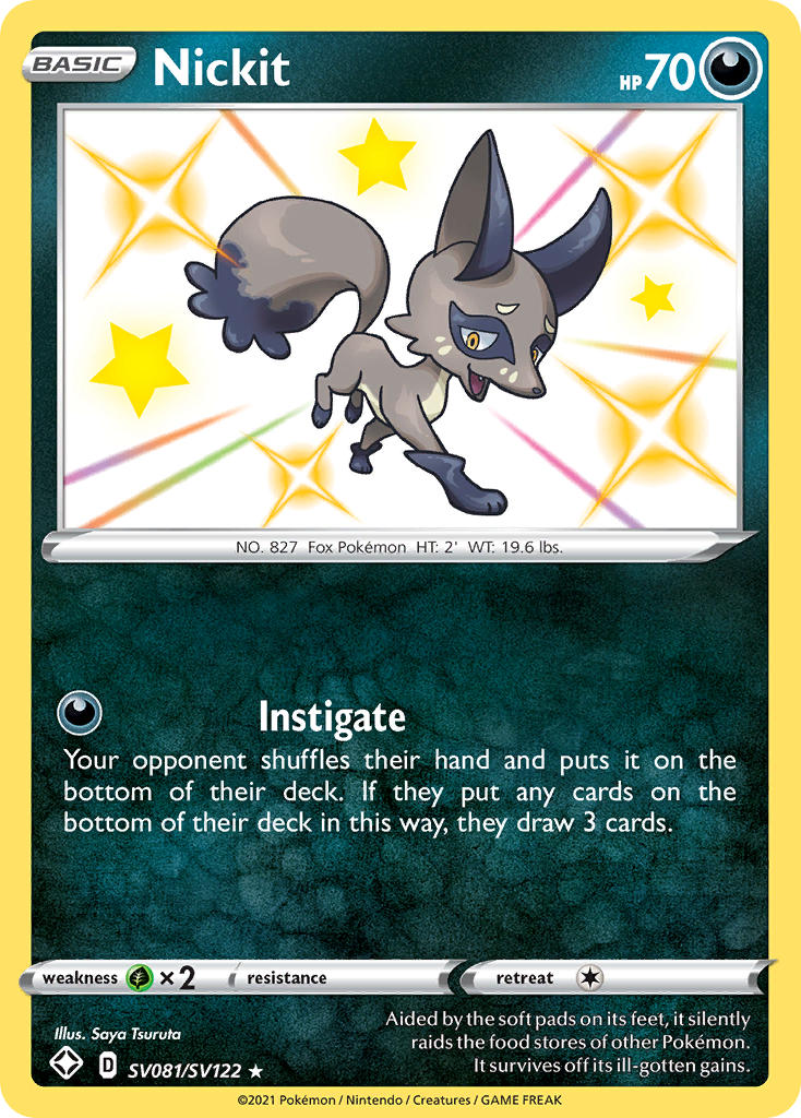 Nickit (SV081/SV122) [Sword & Shield: Shining Fates] | Good Games Cannington