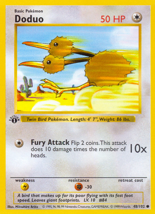 Doduo (48/102) (Shadowless) [Base Set 1st Edition] | Good Games Cannington