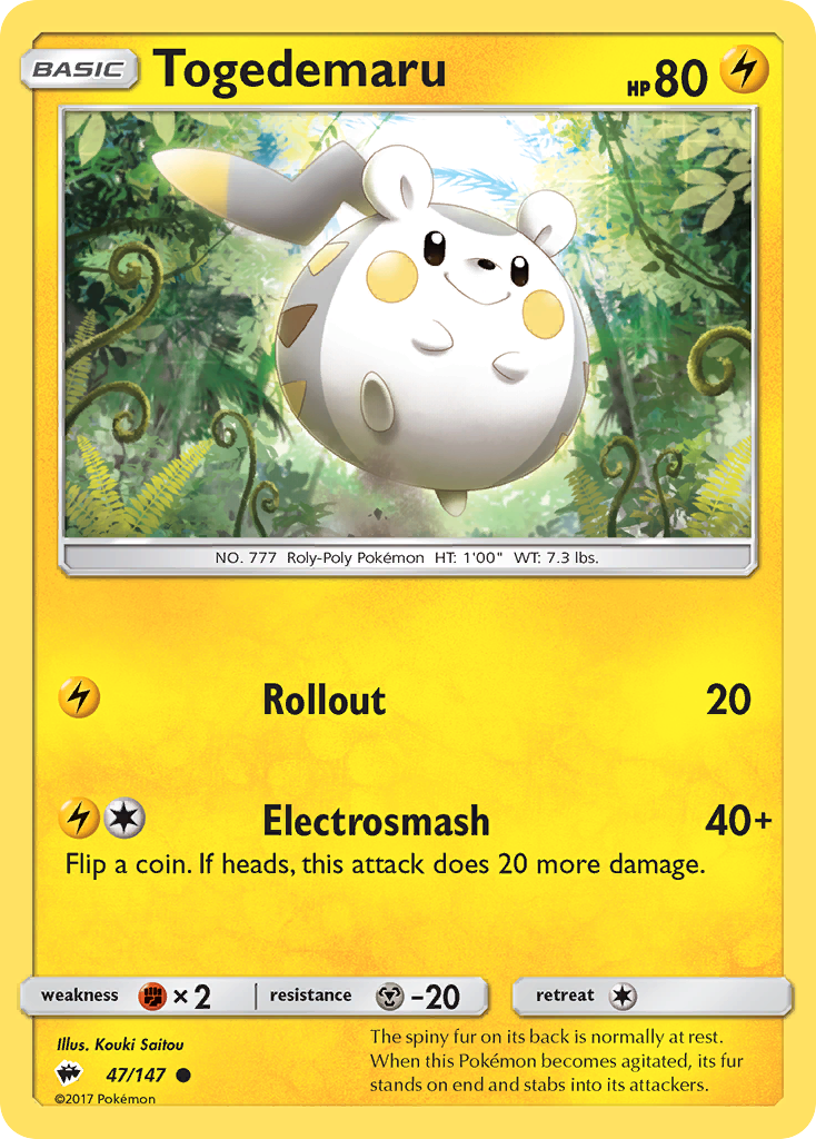 Togedemaru (47/147) [Sun & Moon: Burning Shadows] | Good Games Cannington