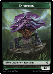 Saproling // Manifest Double-Sided Token [Murders at Karlov Manor Commander Tokens] | Good Games Cannington