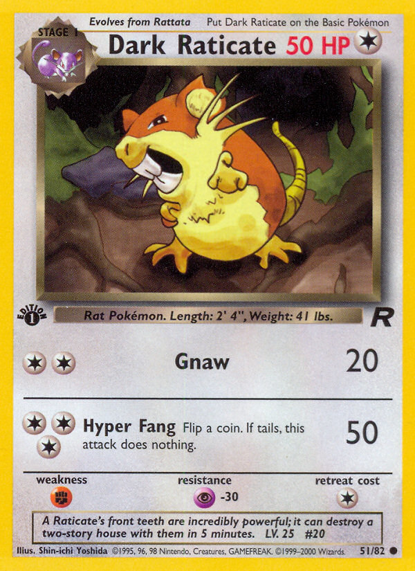 Dark Raticate (51/82) [Team Rocket 1st Edition] | Good Games Cannington