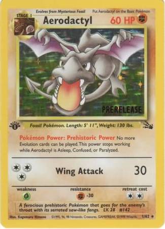 Aerodactyl (1/62) (Prerelease Promo) [Fossil 1st Edition] | Good Games Cannington
